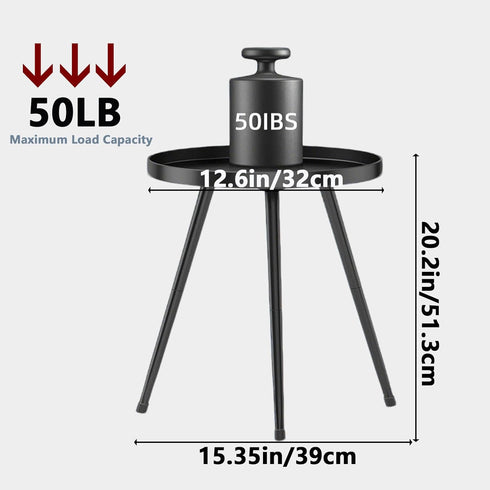 LMGVRZK Small Round Side Table Metal End Table Outdoor Black Side Table Mid-Century Modern Accent Table for Office
