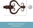Kenney KN65407 Serena Large Decorative Window Curtain Rod, 48-84" Adjustable Length, Chocolate Finish, 5/8" Diameter