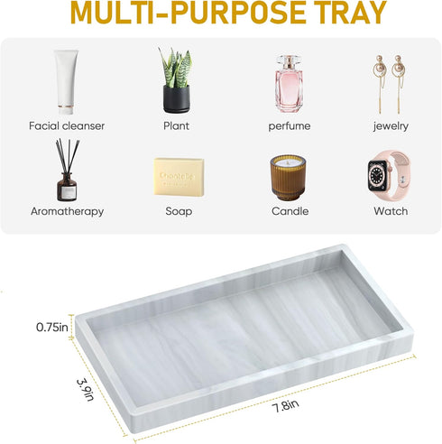 EG-SIPRO Bathroom Counter Tray, High-Grade Thickened Silicone Vanity Tray, Shatterproof Durable Rectangle for Countertop