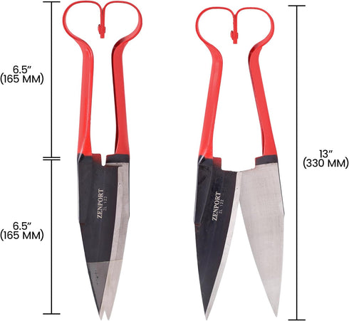 ZL122 13-Inch Trimming, Zenport Heavy Duty Onion and Sheep Shears, - Durable Precision Carbon-Treated Blades