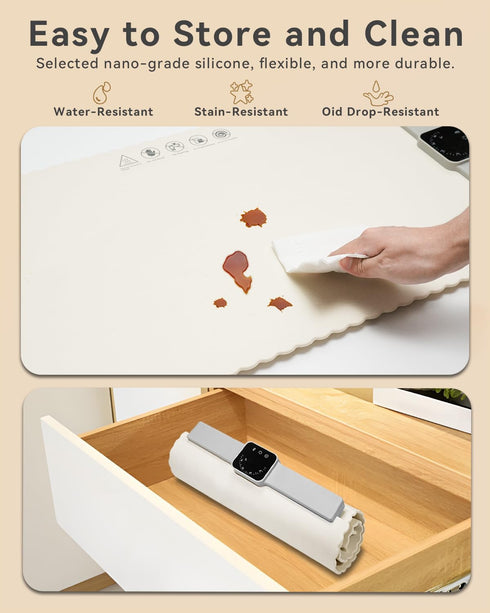 5 24x15.7, Food Warmer Mat, Electric Portable Silicone Warming Plate, Roll Up Heating Tray for Food, Heat Levels