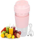 Electric Juicer Cup, Mini Portable USB Rechargeable Blender, Pink Mixing Bottle for Shakes, Fruit, Vegetables, 300ML