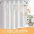 River Dream White Fabric Shower Curtain, 71x74 inches with Sheer Window, Water Repellent, No Liner Needed
