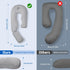 Pozico 51-Inch U-Shaped Full Body Pillow for Side Sleepers Cooling Pregnancy Pillow with Ear Piercing Design for Neck