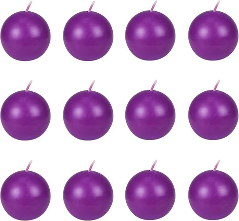 Zest Candle 12-Piece Ball Candles, 2-Inch, Purple