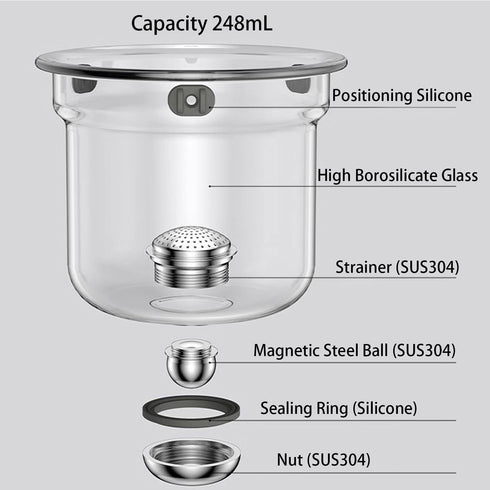 800ML/27OZ Witchcraft Magic Glass Teapot with Infuser Strainer and Lid for Loose Leaf Tea Herbal, Magnetic Water