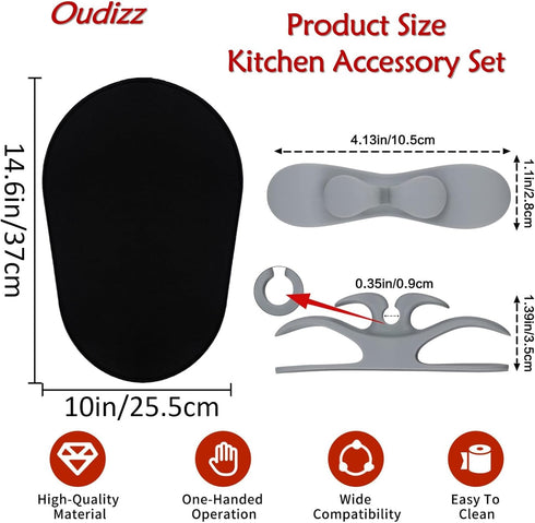 Mixer Sliding Mats for KitchenAid Stand Mixer, 2 Grey Accessories, Compatible with 5-8QT Bowl-Lift