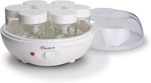 Euro Cuisine YM80 Set 8 Yogurt Maker,White & Glass Jars for Yogurt Maker