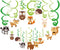 30Ct Woodland Animals Hanging Swirl Decorations, Forest Friends Birthday Party Supplies for Kids, Woodland Creatures