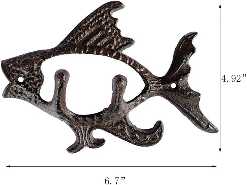 Set of 2 Rustic Heavy Duty Cast Iron Hook Wall Décor, Durable Hanger for Towel, Key, Coat Rack, Kitchen, Bathroom