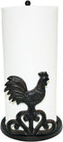 Decoronix Rustic Elegance Cast Iron Rooster Paper Towel Holder - Freestanding 12" Kitchen