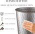 Monarch Abode Pewter Hand Hammered Metal Wastebasket - Decorative Trash Bin for Home Office, Modern Bathroom Garbage Can