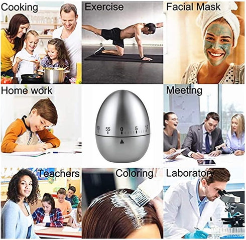 Egg Timer Wind Up Kitchen Cooking Timer Reminder, Mechanical Rotating Alarm with 60 Minutes for Cooking