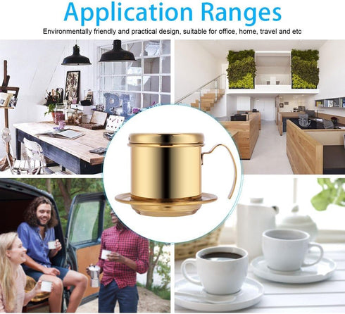 Stainless Steel Vietnamese Coffee Maker Filters, Drip Coffee Filter Pot, Single Serving Cup for Coffee Lovers