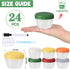 24pcs 4 oz 1/2 Yomarket Small Plastic Containers with Lids, Reusable Cup Small Food Storage Containers, Leakproof