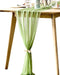 BOXAN Elegant 30x120 Inch Sage Green Sheer Table Runner, 10Ft Chiffon Overlay for Party Decor