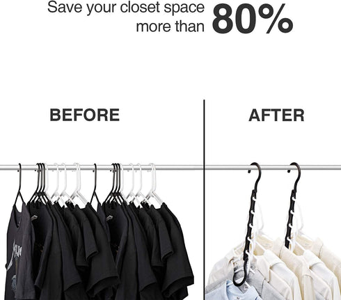 HOUSE DAY 20 Pack Space Saving Hanger, Sturdy Black Magic Hangers for Closet Organizers and Heavy Clothes