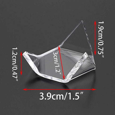 Hipiwe 5 Packs Acrylic Triangle Display Holder, Clear Plastic Easel Stands for Geodes, Rock, Mineral, Agate, Fossil,