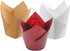 180 Pieces Tulip Baking Paper Cups Cupcake Muffin Liners in 3 Colors: White, Natural, Brown