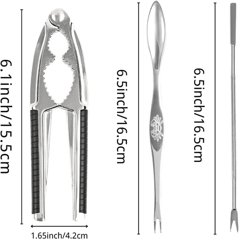 8 Pieces Nut Crackers Heavy Duty Walnut Cracker with Non-Slip Handle Walnut Cracker for All Nuts with Forks Nutcracker