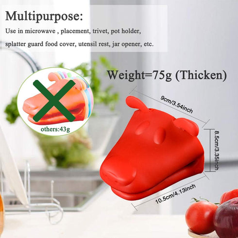 QTECLOR Mini Oven Mitts Gloves, BPA Free Silicone, Heat Resistant Cooking Pinch Mitts for Kitchen Baking