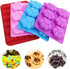 4 Pcs Silicone Candy Chocolate Molds, FineGood Puppy Dog Paw & Bone Shaped Ice Cube Trays, Red, Blue, Purple, Pink