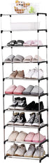 Stackable Small Shoe Rack, Entryway, Hallway and Closet Space Saving Storage and Organization (10-Tier, Black)