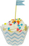 AllyDrew Standard Size Chevron Cupcake Wrappers, Set of 20, Blue