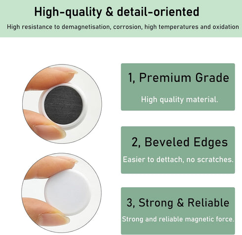 Fridge Magnets, 40pcs Strong Magnets Small Magnets Refrigerator Magnets for Whiteboard Heavy Duty Magnets, Mini Cute Round Whiteboard Magnets for Fridge Locker Classroom Kitchen Office (White)