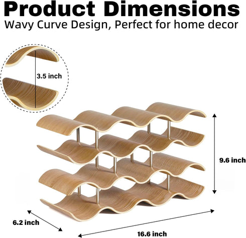 14 Countertop 4-Tier Bottles Wine Racks for Shelf, Wooden Wine Bottle Holder Stand, freestanding Wine Storage