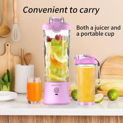 Portable Blender, Personal Blender for Shakes & Smoothies with 20 Oz Travel Cup, Mini Size Blender with 6 Blades, USB