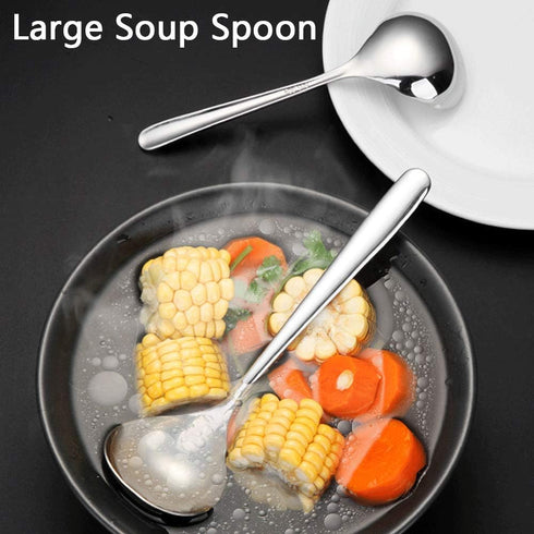 18/8 Stainless Steel Mini Ladle Deep Soup Spoon - 6.7inch (Pack of 4)