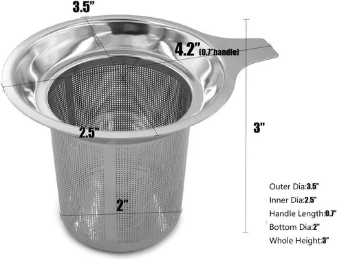 Daycount Stainless Steel Reusable Filter, Tea Baskets Mesh Coffee Espresso Strainer with Holder