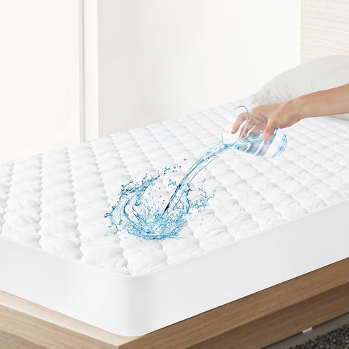 Twin Extra Long (XL) Mattress Protector Pad, Waterproof Quilted for College Dorm Room Essentials, Soft & Cooling Fitted