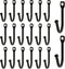 20 Pcs Black Single Prong Wrought Iron Hooks with Screws, Decorative Colonial Wall Hooks for Keys, Hats, Clothes, Towels