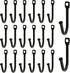 20 Pcs Black Single Prong Wrought Iron Hooks with Screws, Decorative Colonial Wall Hooks for Keys, Hats, Clothes, Towels