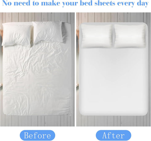 Morcheiong 2 Pack Bed Sheet Fasteners Straps, Adjustable Holder Bands with Clips for Bedding Tie Downs