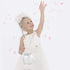 TRUE LOVE GIFT Ring Bearer Pillow and Wedding Flower Girl Basket Set, Pearl Rhinestones White Satin Lace