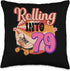 In-line Skates Throw Pillow, 16x16, Multicolor Rolling Into 79 Towards 1947