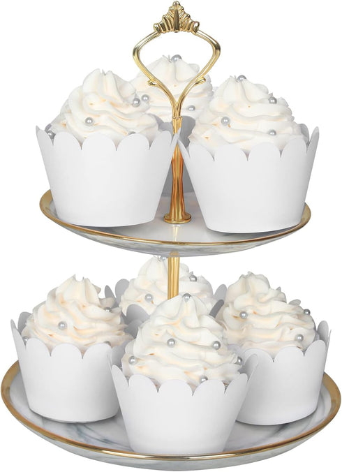 KPOSIYA Set of 100 Artistic Bake Cake Cups, Filigree Lace Cupcake Wrapper Liner for Wedding Birthday Decoration