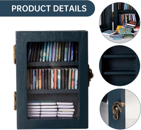 TABTAG 60 Anxiety Bookshelf Mini Book Micro Display Stand a Miniature Library Equipped with Mini - Books is an Ideal