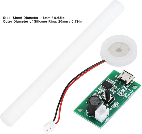 5V Mini USB Humidifier,DIY Kit Atomization Disc, USB Mist Maker Atomization Plate with Timing Switch Control, Circuit Board Driver Electronic Accessories for Home Office by plplaaoo