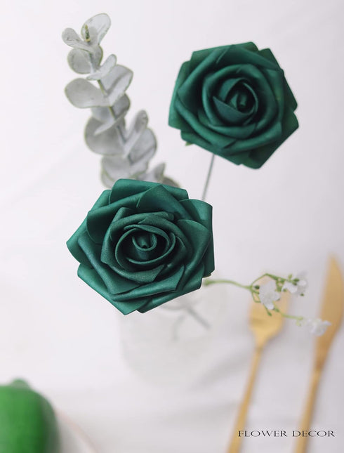 50pcs Artificial Flower, Real Touch Foam Roses Decoration for Wedding Bridesmaid Bridal Bouquet Centerpieces