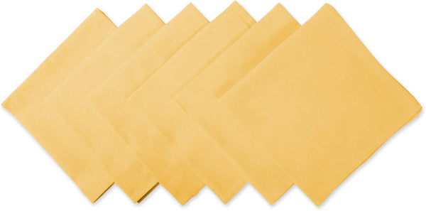 DII Solid Pastel Napkin Set, Cotton, Yellow, 20x20 Inch, 6 Count