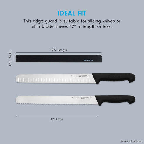 Messermeister 12” Slicer Edge-Guard, Black - Functional Knife Protector for Slim-Blade Knives