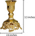 Taper Candle Holders with Deluxe Engraved Design, Set of 2 Premium Gold Candlestick Holders