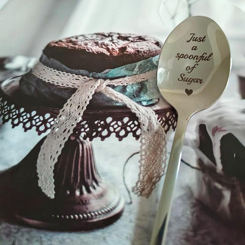 Sugar Lover Gift Spoons for Women Men, Just a Spoonful of Sugar Spoon for Daughter Best Friend