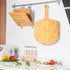 Natural Bamboo Pizza Peel - 15 Inch Wooden Spatula for Baking Homemade Pizza, Bread, and Cutting Fruit and Veggies
