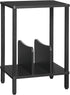 2-Tier 100 Albums, BK05RS01 HOOBRO Small End Table, Record Player Stand Vinyl Record Turntable Stand with Storage up