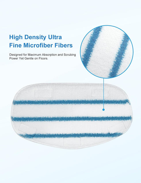 Steam Mop Pads for PurSteam ThermaPro 10-in-1 and 211 Steam Mop Cleaner, Washable Reusable Microfiber Replacement Pads